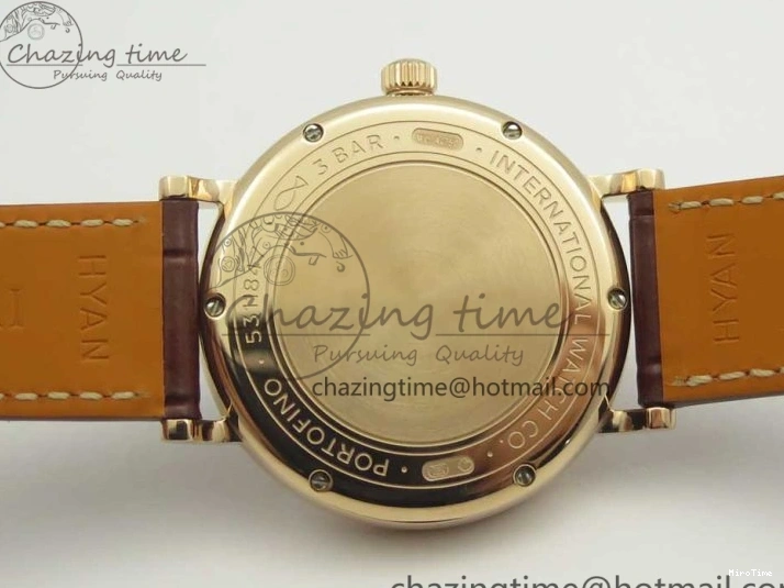 MIROTIME 0428 SportInspired Portofino IW458101 RG MK 1:1 Best Edition Gray Dial On Brown Leather Strap MIYOTA 7165